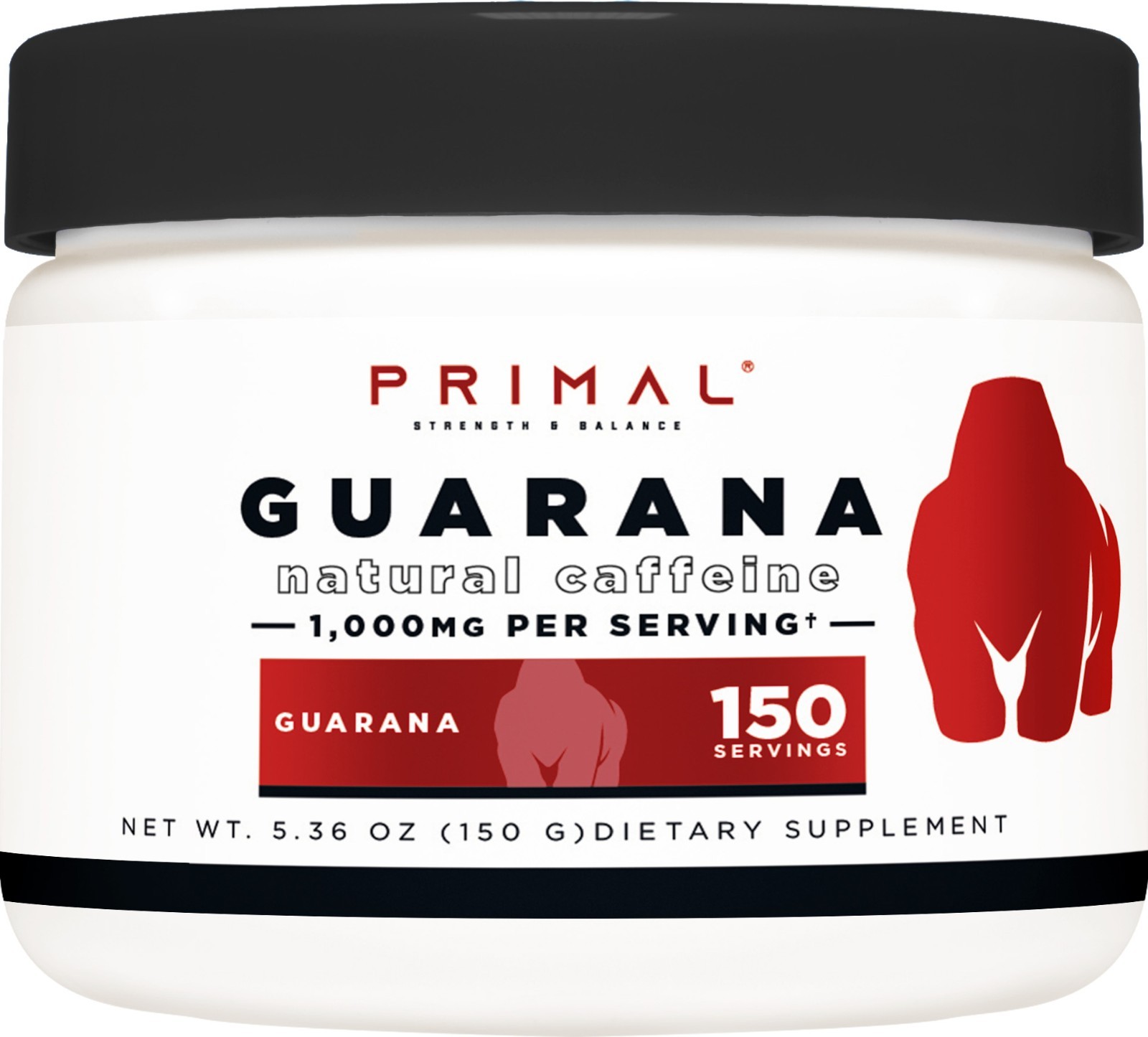 Primal Guarana Powder (150g) – 1,000mg Guarana Extract, 150 Servings