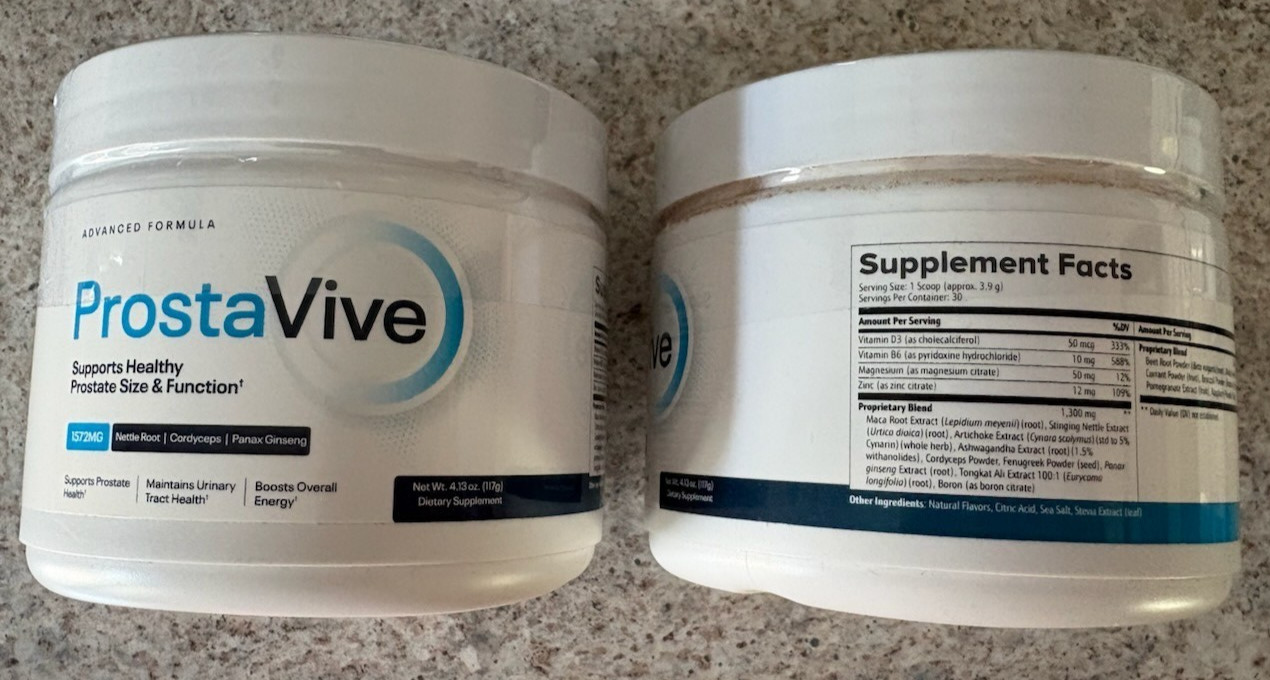 2 x ProstaVive Healthy Prostate Size + Function 30 Servings each Exp 10/27