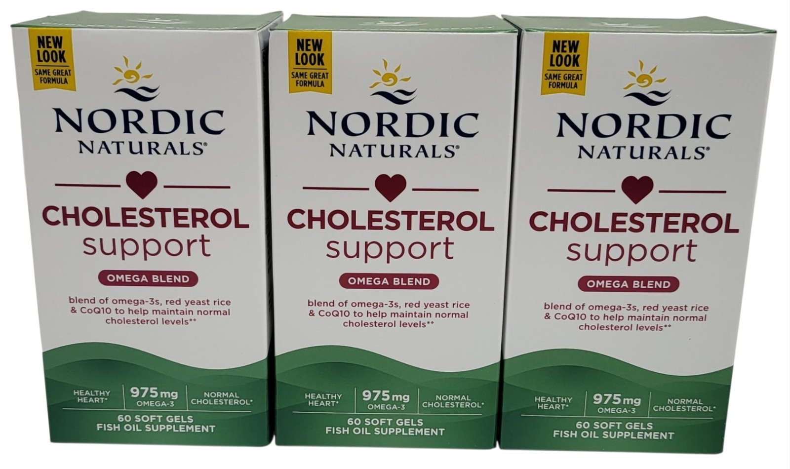 3 BOXES OF 60CT Nordic Naturals Cholesterol Support Omega Blend Soft Gels ex2/27