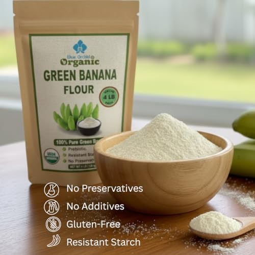 Organic Green Banana Powder 4 LB – Superfood Prebiotic Resistant Starch, High Fi