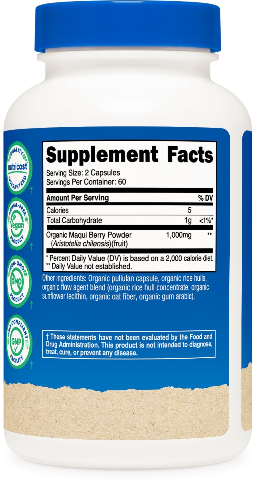 Nutricost Organic Maqui Berry (1,000mg) 120 Capsules – USDA Organic, 60 Servings