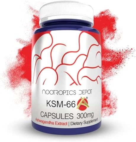 KSM-66 Ashwagandha 300mg Capsules 90 Count Adaptogen Supplement