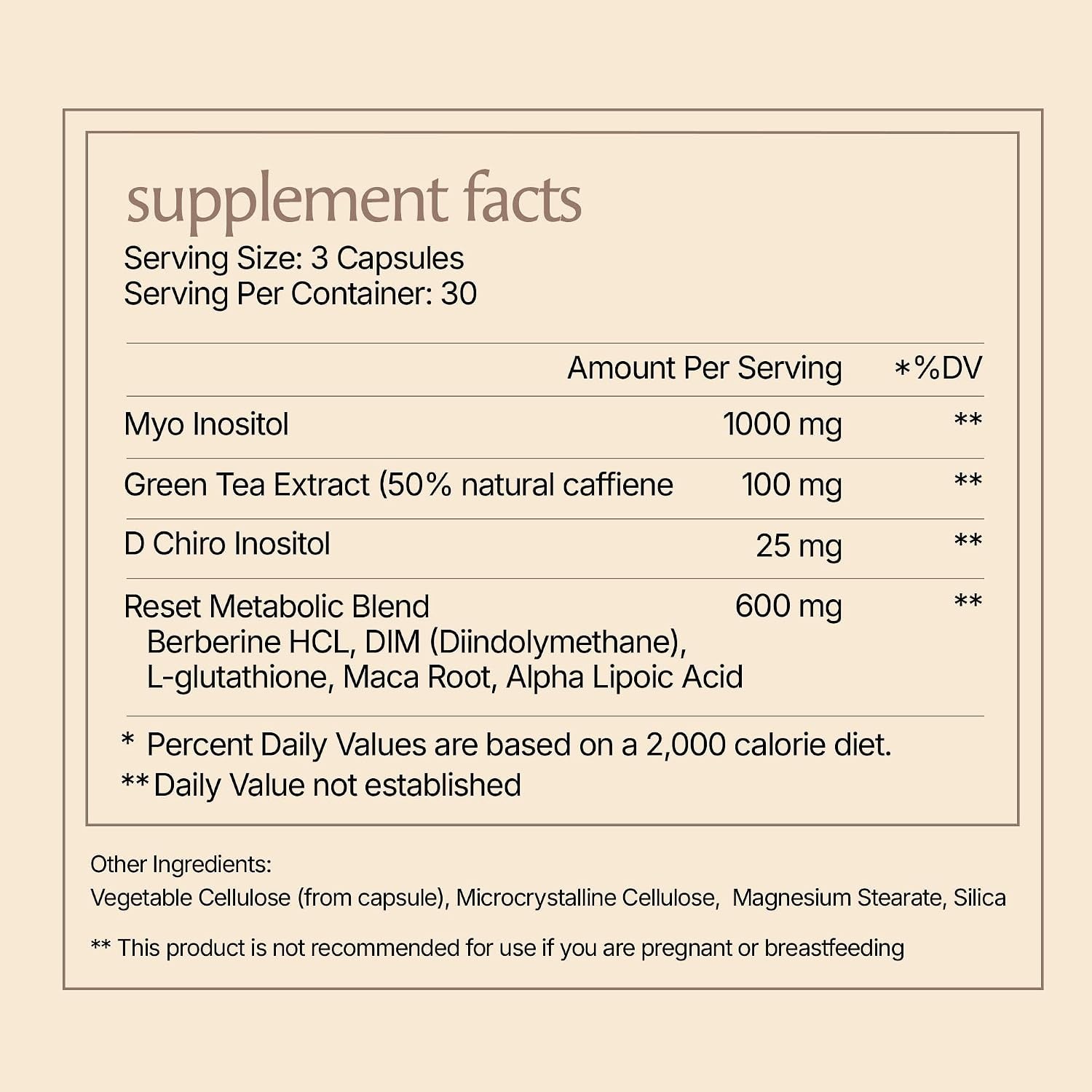 Paulina FITNESS Reset AM Metabolism & Hormone Support Supplement 90 Cap 03/2028