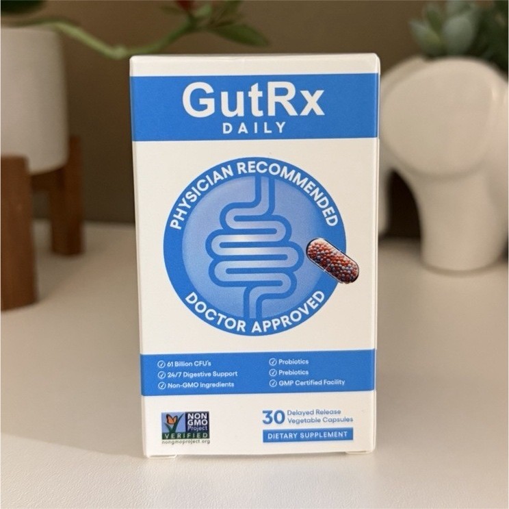 GutRx Probiotic & Prebiotic Digestive Support 30 Capsules Non-GMO Delayed Relea…