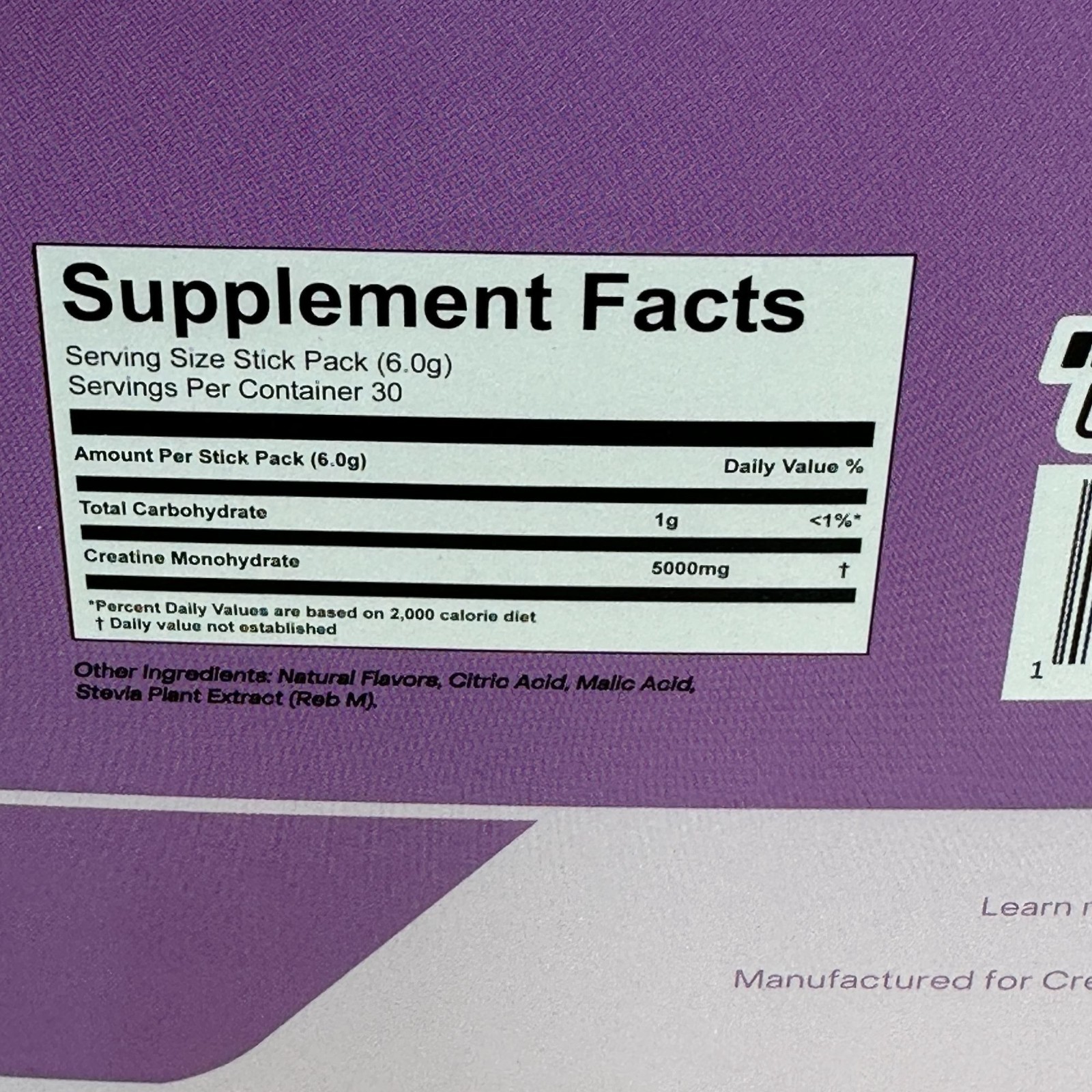 Create Creatine Monohydrate On-The-Go Stick Packs Mixed Berry (30 Sticks)