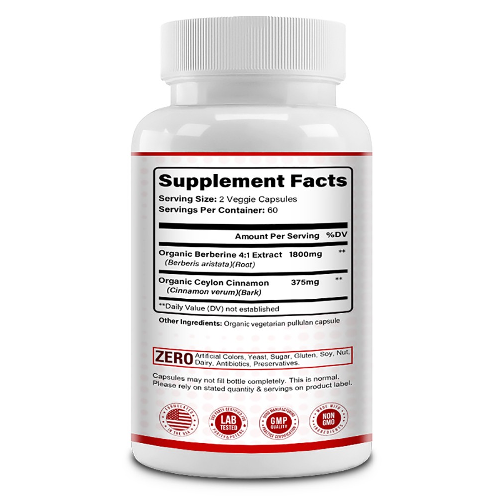 Berberin Ceylon Cinnamon 120 Capsules,Max 2175mg for Metabolism,Immune Function