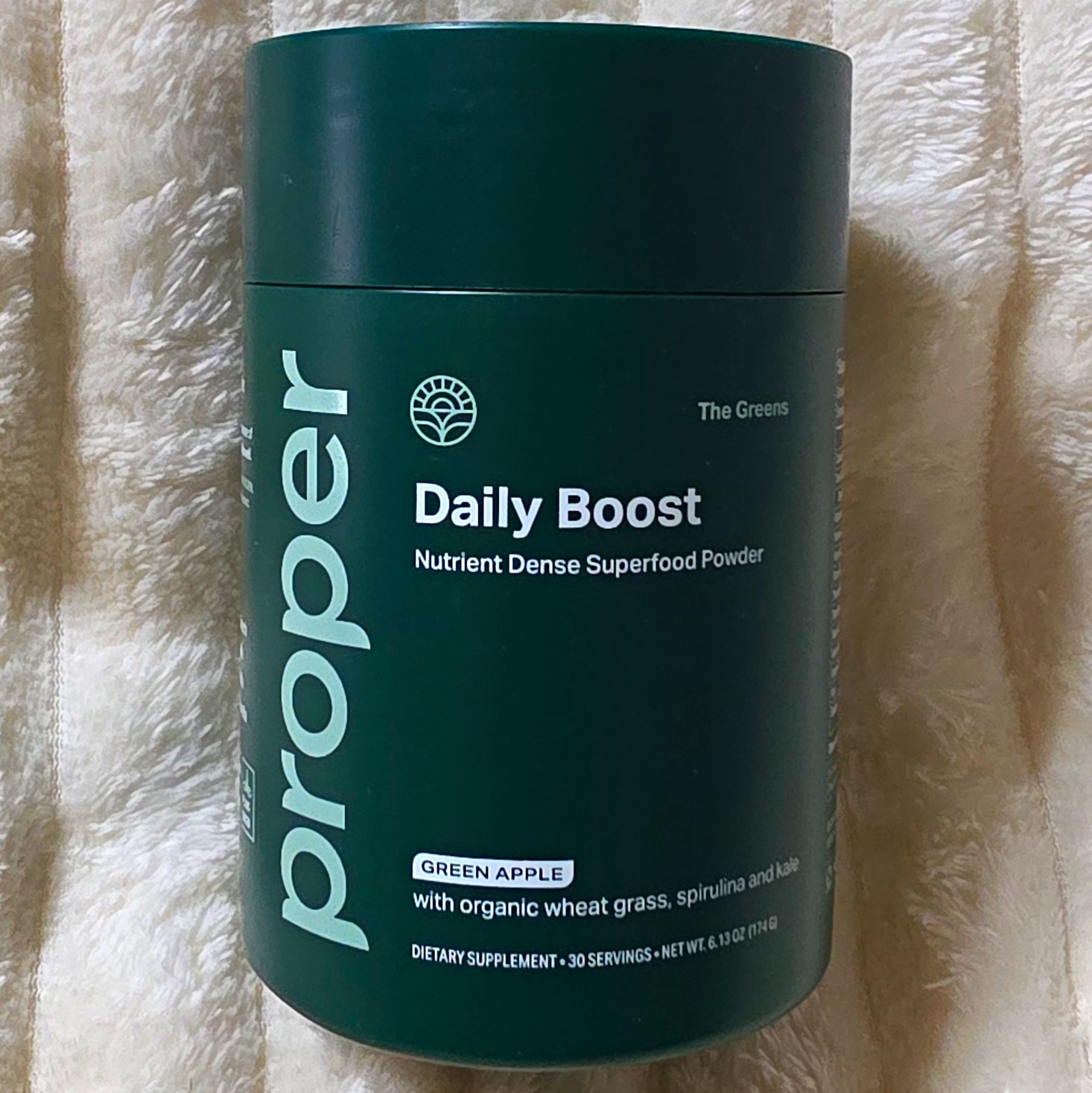 Proper Daily Boost The Greens Superfood Powder Green Apple 6.13 oz Non-GMO