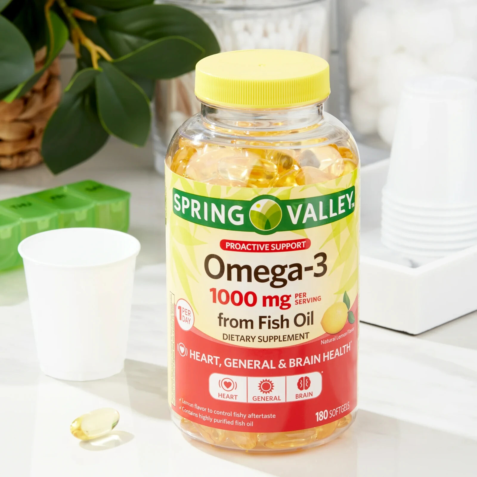 Spring Valley Omega-3 From Fish Oil Natural Lemon Flavor Twin Pack 1000mg 360ct