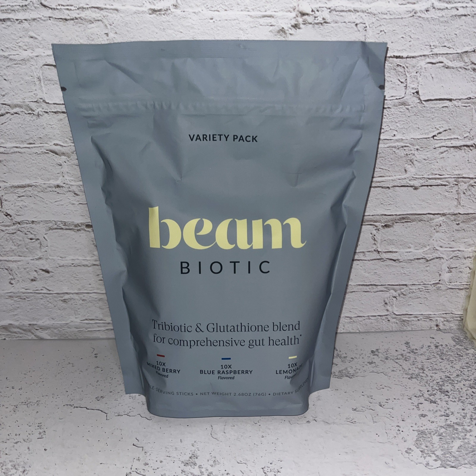 beam Biotic Variety Pack Tribiotic + Glutathione Powder 30 Sticks Exp 04/2028
