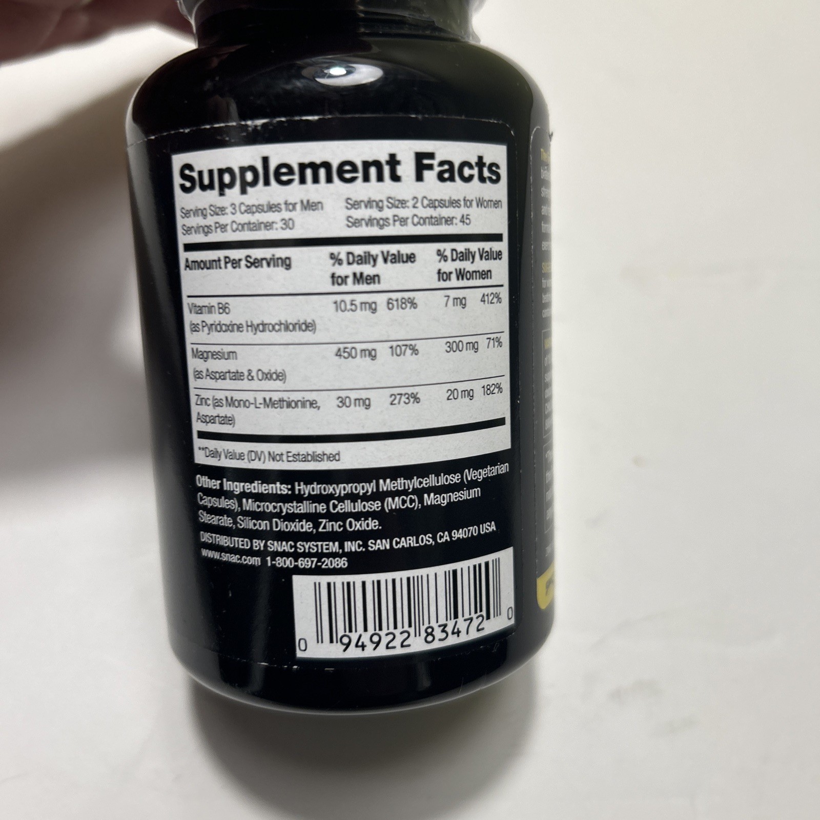 SNAC ZMA Original Recovery & Sleep Supplement 90 Capsules Exp 8/2029 Sealed