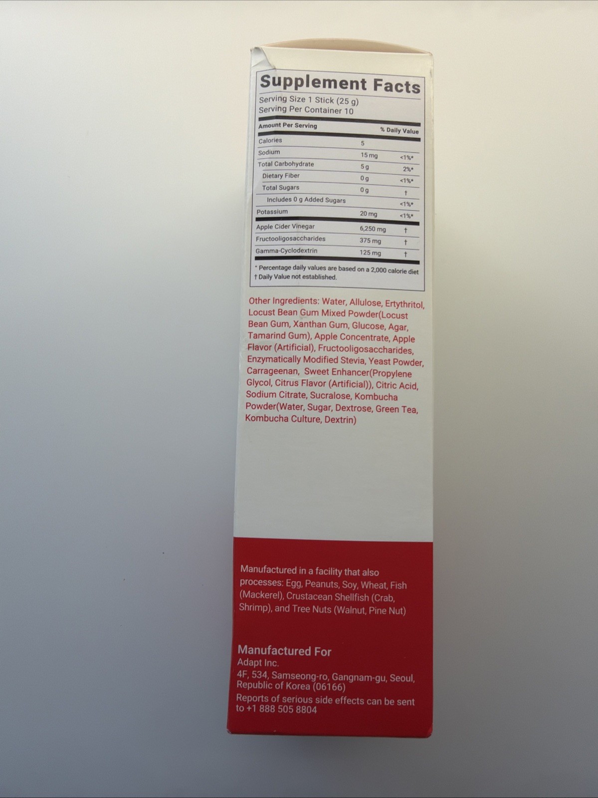 FOODOLOGY ACV Apple Jelly 10 Sticks Apple Cider Vinegar Best By 02.01.2028 New