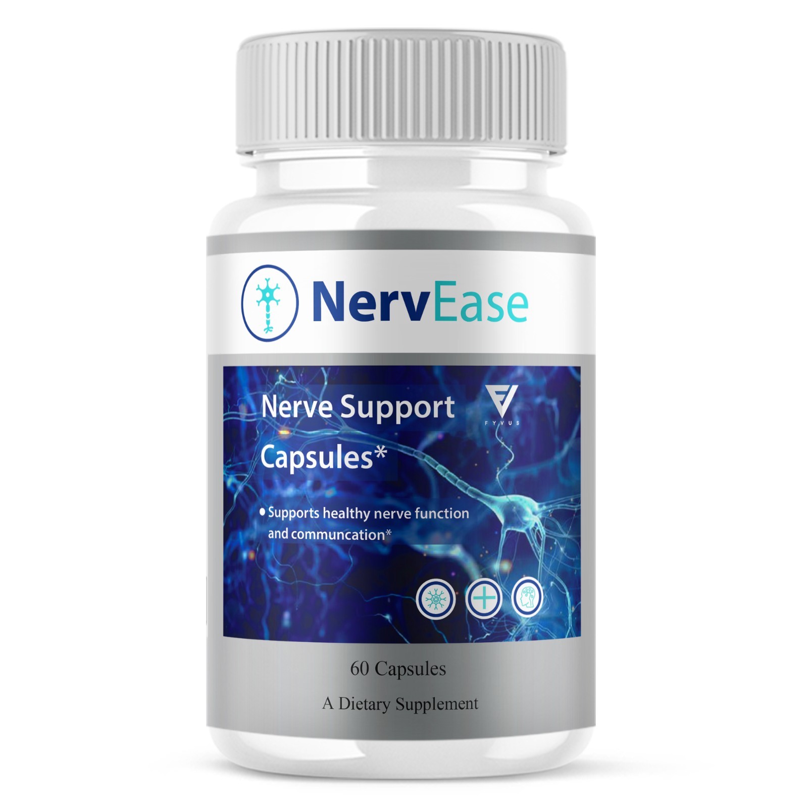 Nerv Ease Pills, NervEase Premium Nootropic Supplement (60 Capsules)