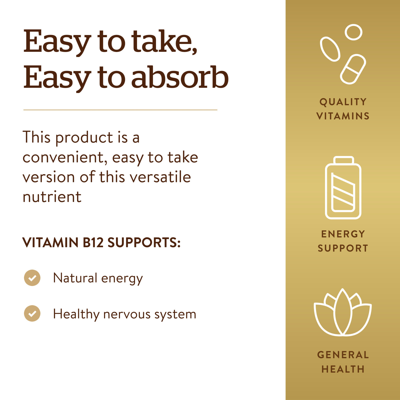 Solgar Methylcobalamin (Vitamin B12) 1000 mcg 30 Nuggets, Energy metabolism