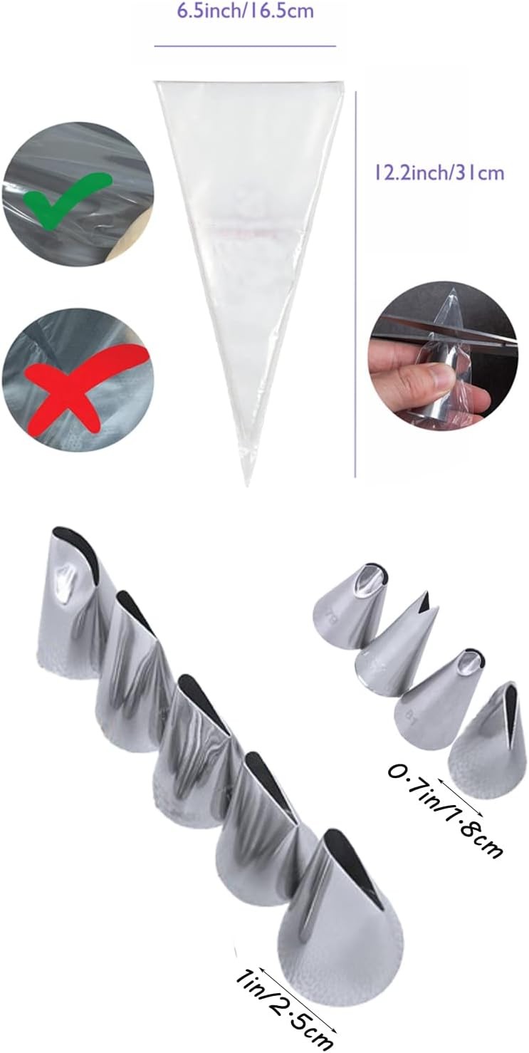 Flower & Leaf Piping Tips Set, 79, 81, 104, 123, 124, 125, 126, 127,352 Tip for