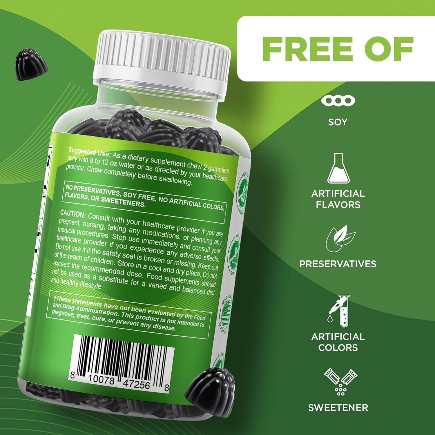 Vitamatic Moringa Gummie–Sugar-Free Botanical Extract–Green Superfood Supplement