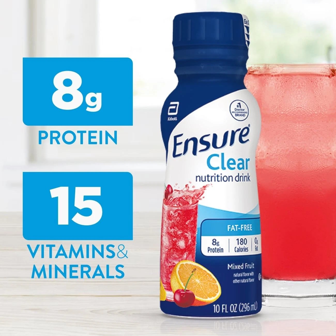 Ensure Clear Nutrition Drink Mixed Fruit 10oz 12 Bottles Adult EXP 05/2027