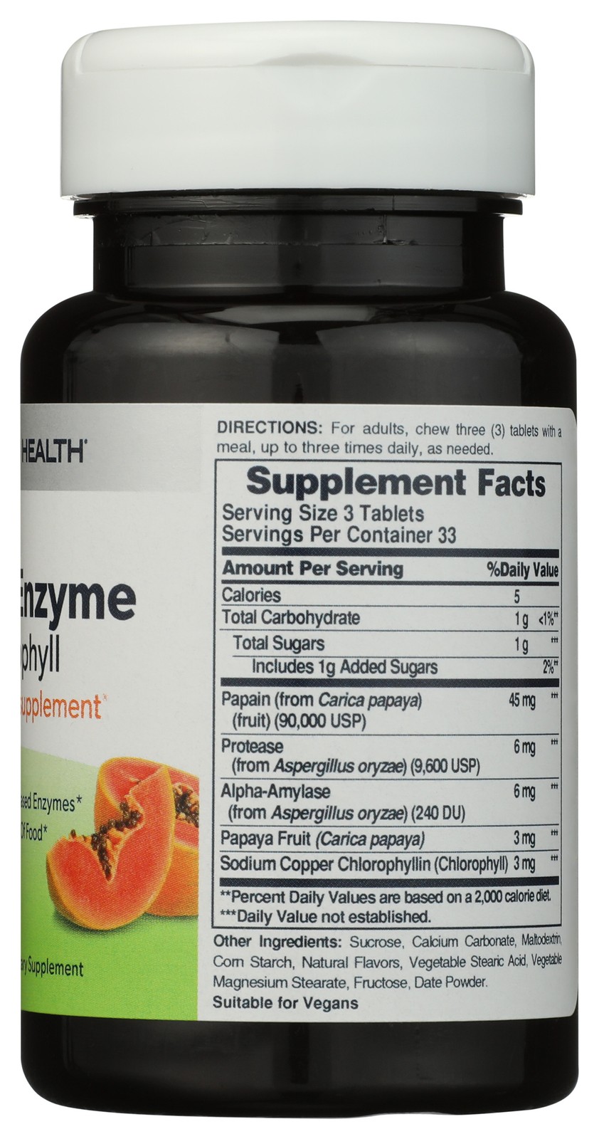 American Health Papaya Enzyme With Chlorophyll Chewable Tablets 100 Count 3 Pack