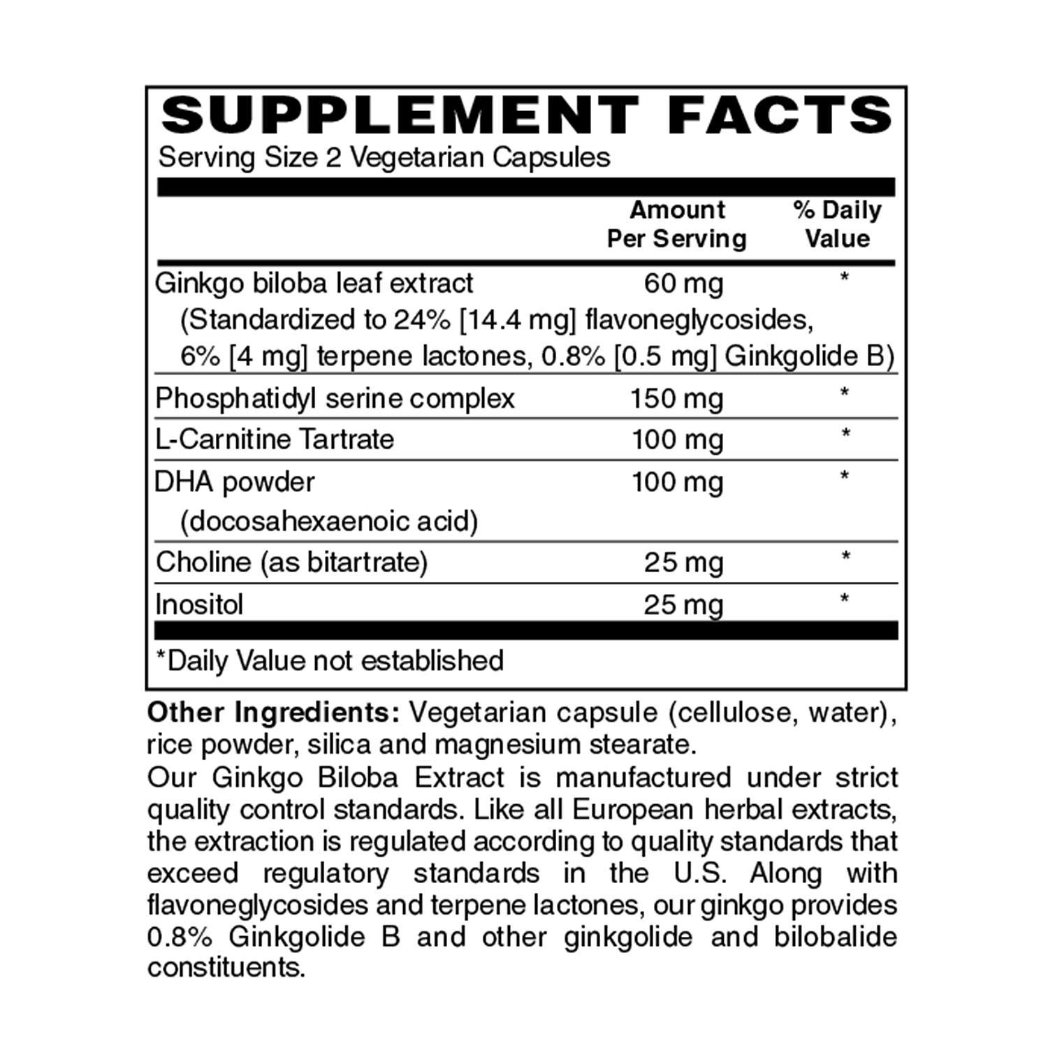 Holly Hill Health Foods, Brain Support, 60 Vegetarian Capsules