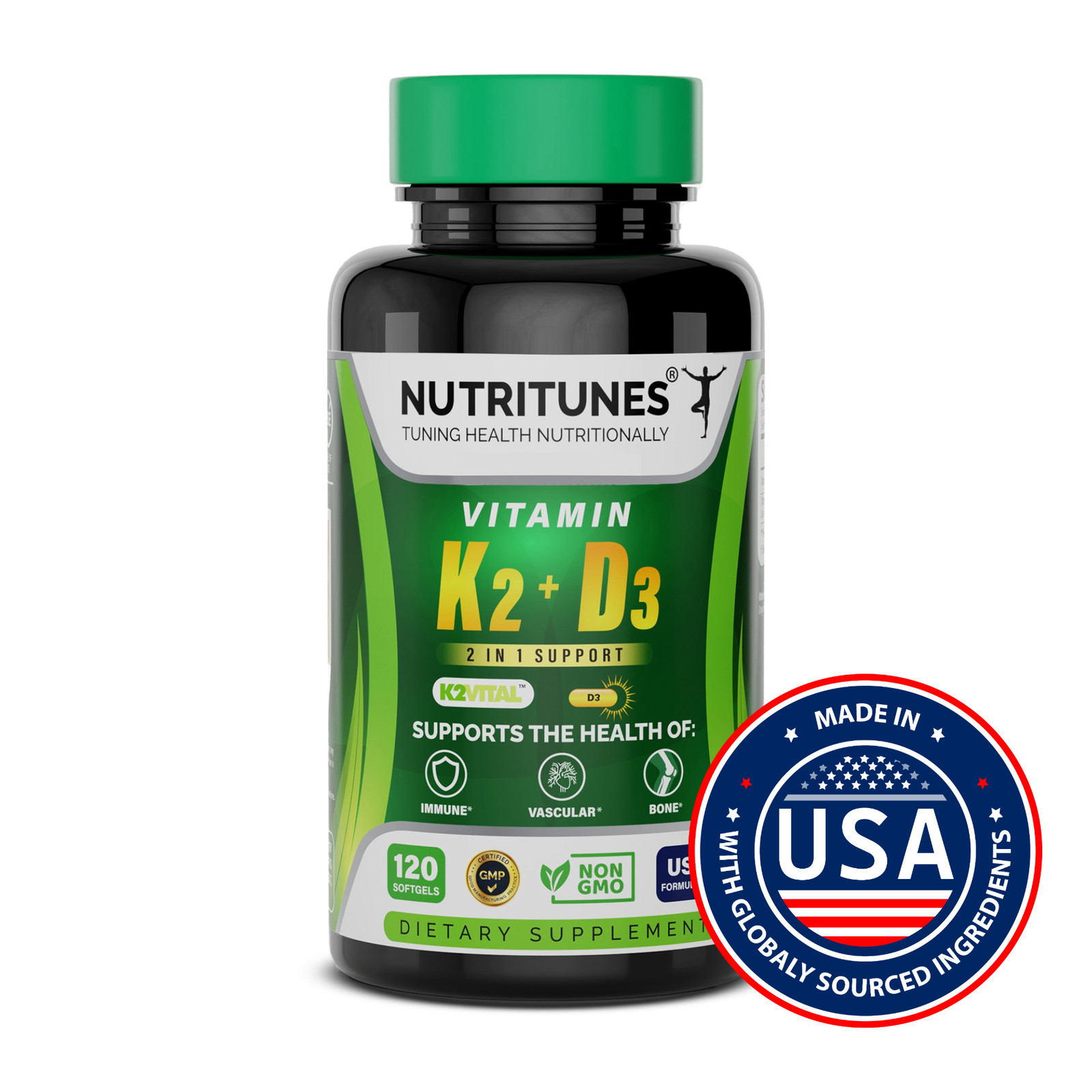 Vitamin K2 + D3 Soft Gels – Heart, Bone & Immune Health Support