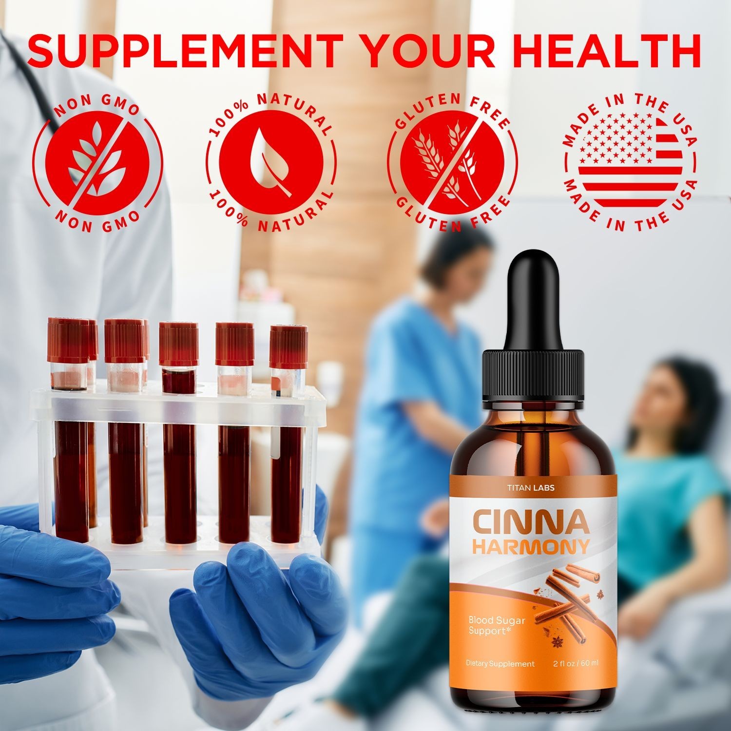 (5 Pack) Cinna Harmony Blood Support Drops CinnaHarmony Supplement 300 Servings