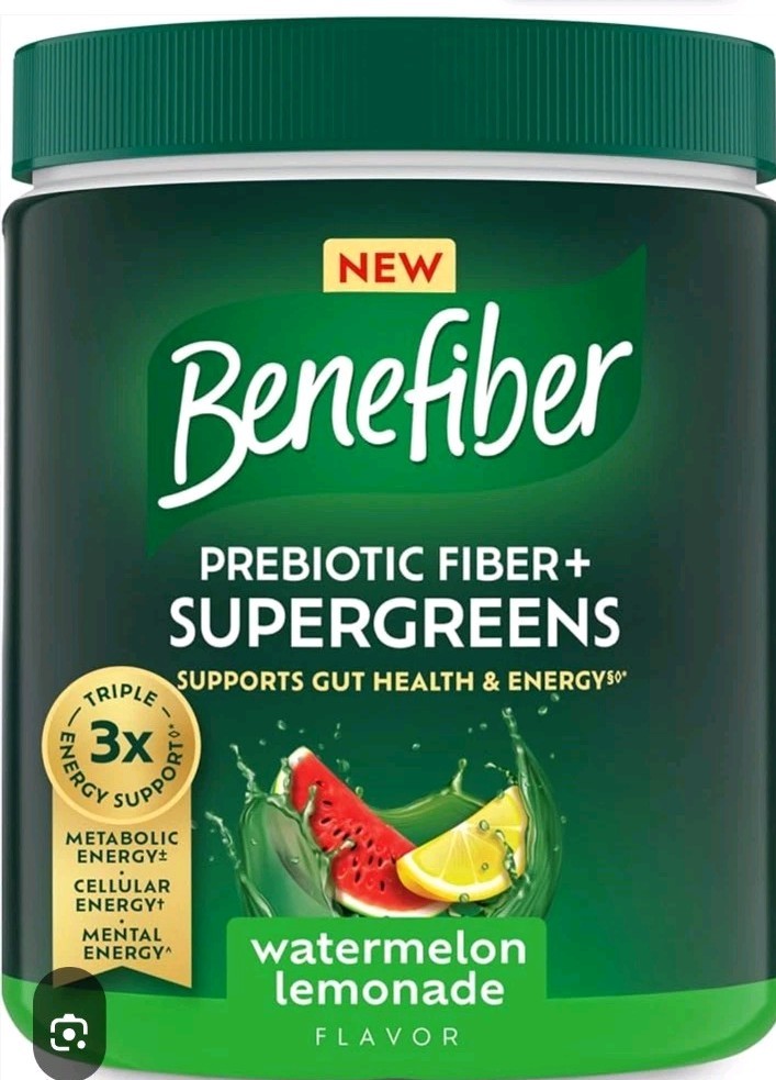 Benefiber Prebiotic Fiber Supergreens Watermelon Lemonade 8.8oz 6/2027 NEW $30