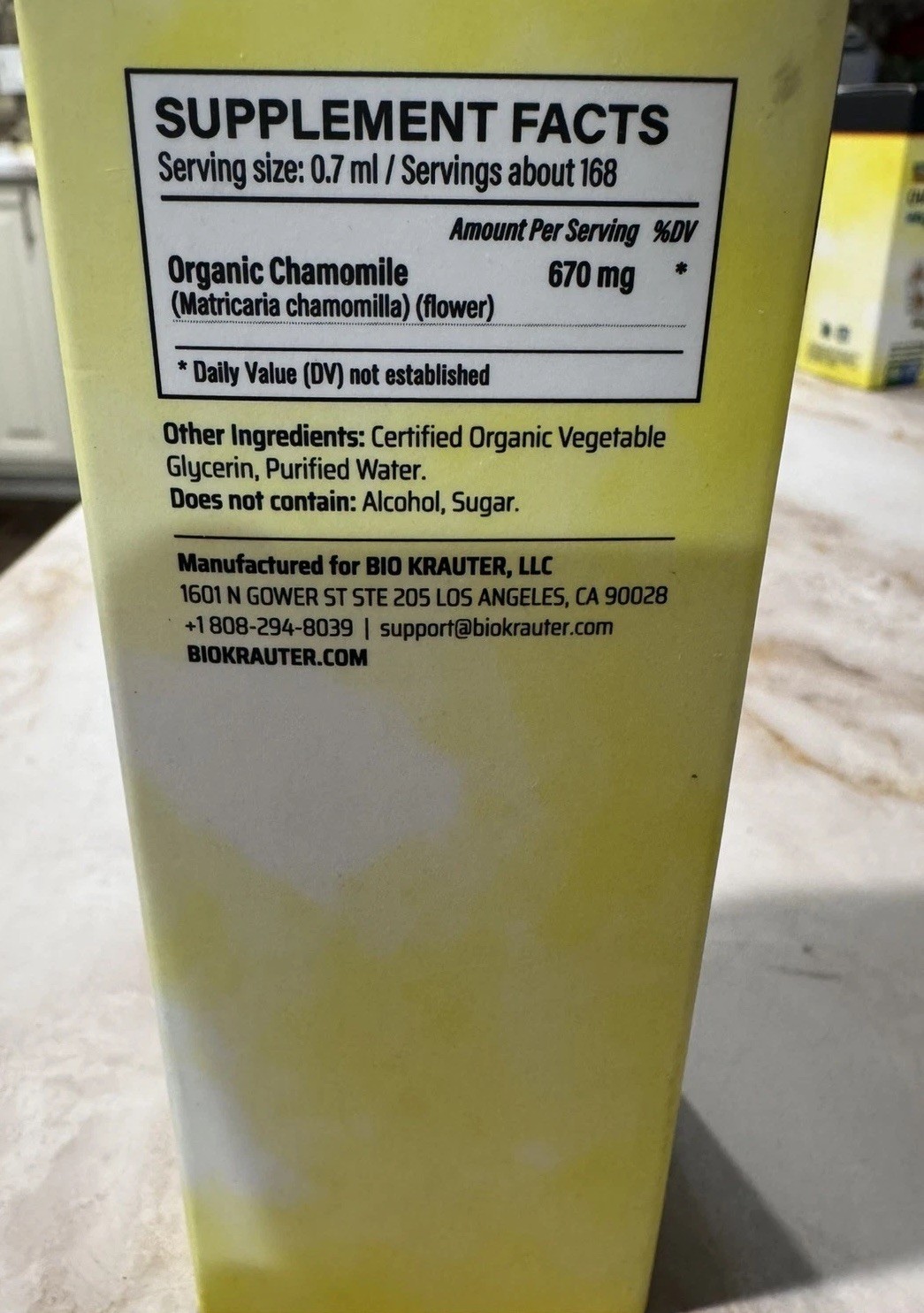 BIO KRAUTER® Chamomile Extract for Sleep Support Natural Calm Liquid Drops
