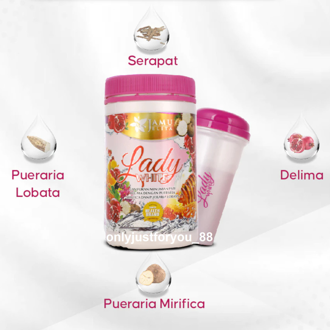 Lady White Jamu Jelita Drink Powder Elegance Booster for Women 400g NEW X 3 JAR