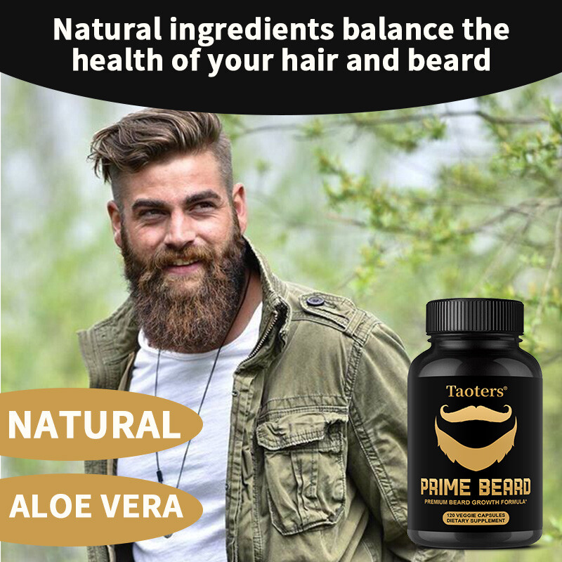 Premium Beard Growth Supplement Biotin 10,000mcg Collagen Capsules