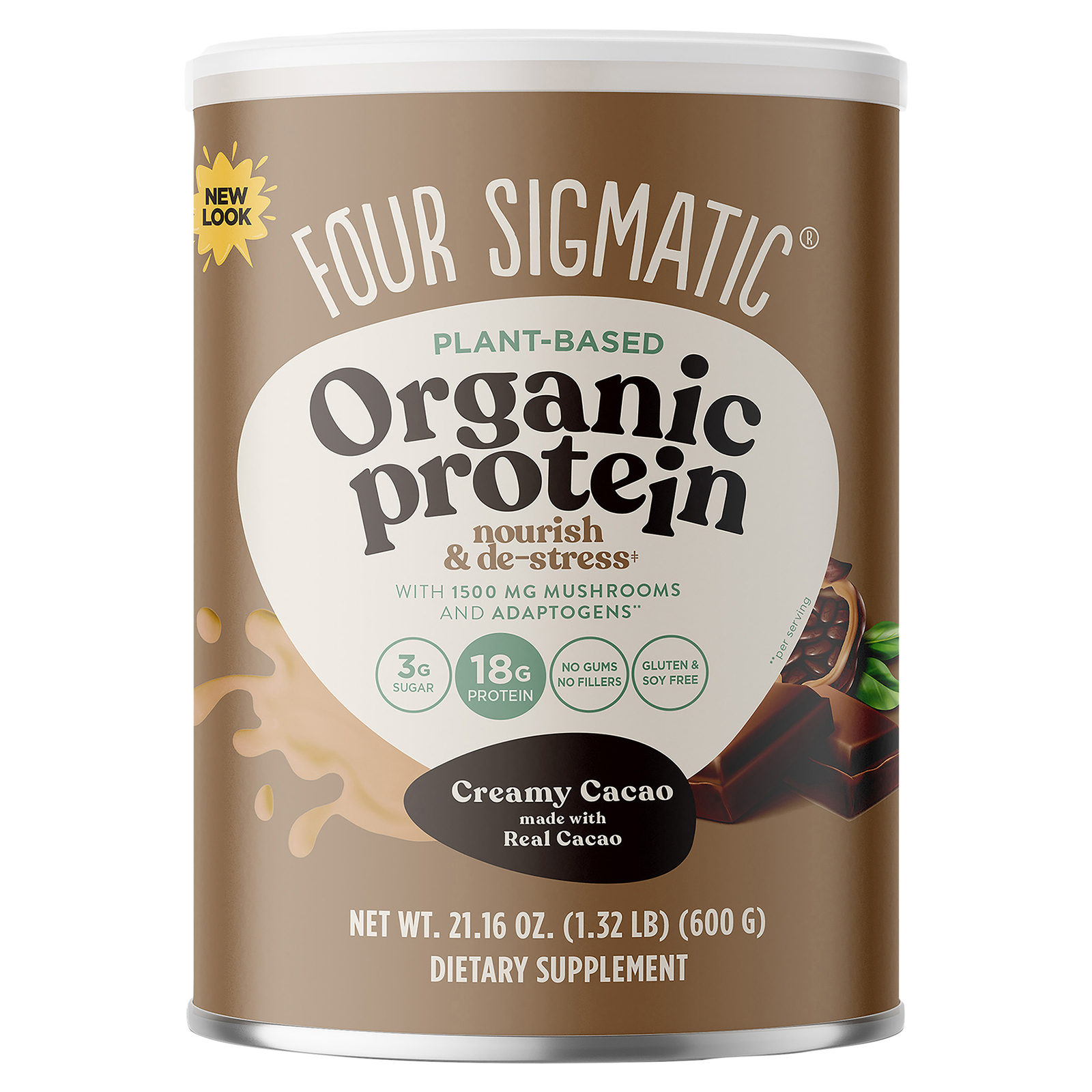 Four Sigmatic Plant Protein Can Cacao 21.6 oz