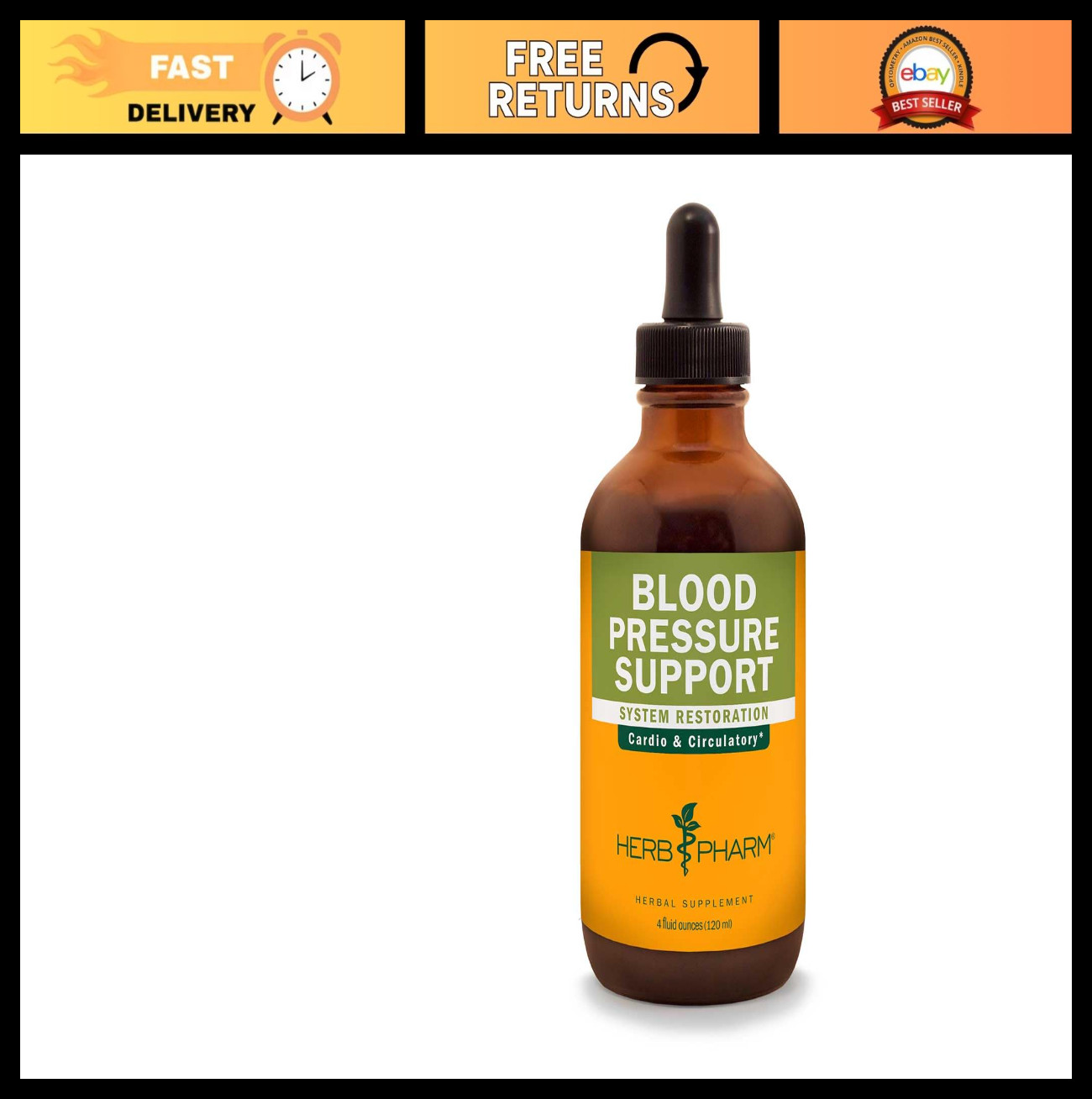 Blood Pressure Support Liquid – Cardiovascular & Circulatory Health – 4oz