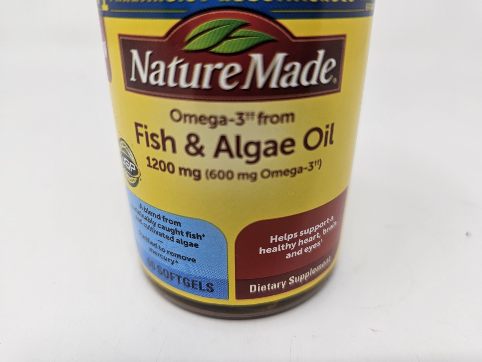 Nature Made Fish & Algae Oil 1200 mg 60 Softgels Exp 02/2027