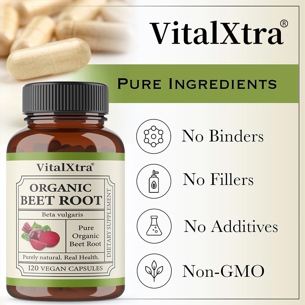 Organic Beetroot Powder Capsules – Lowers Blood Pressure – Blood Circulation
