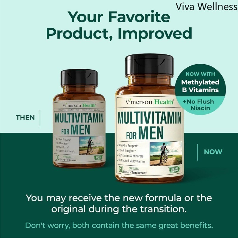 Multivitamin Men’s Methylation Daily Capsules B12 A D CZinc Magnesium60Capsules-