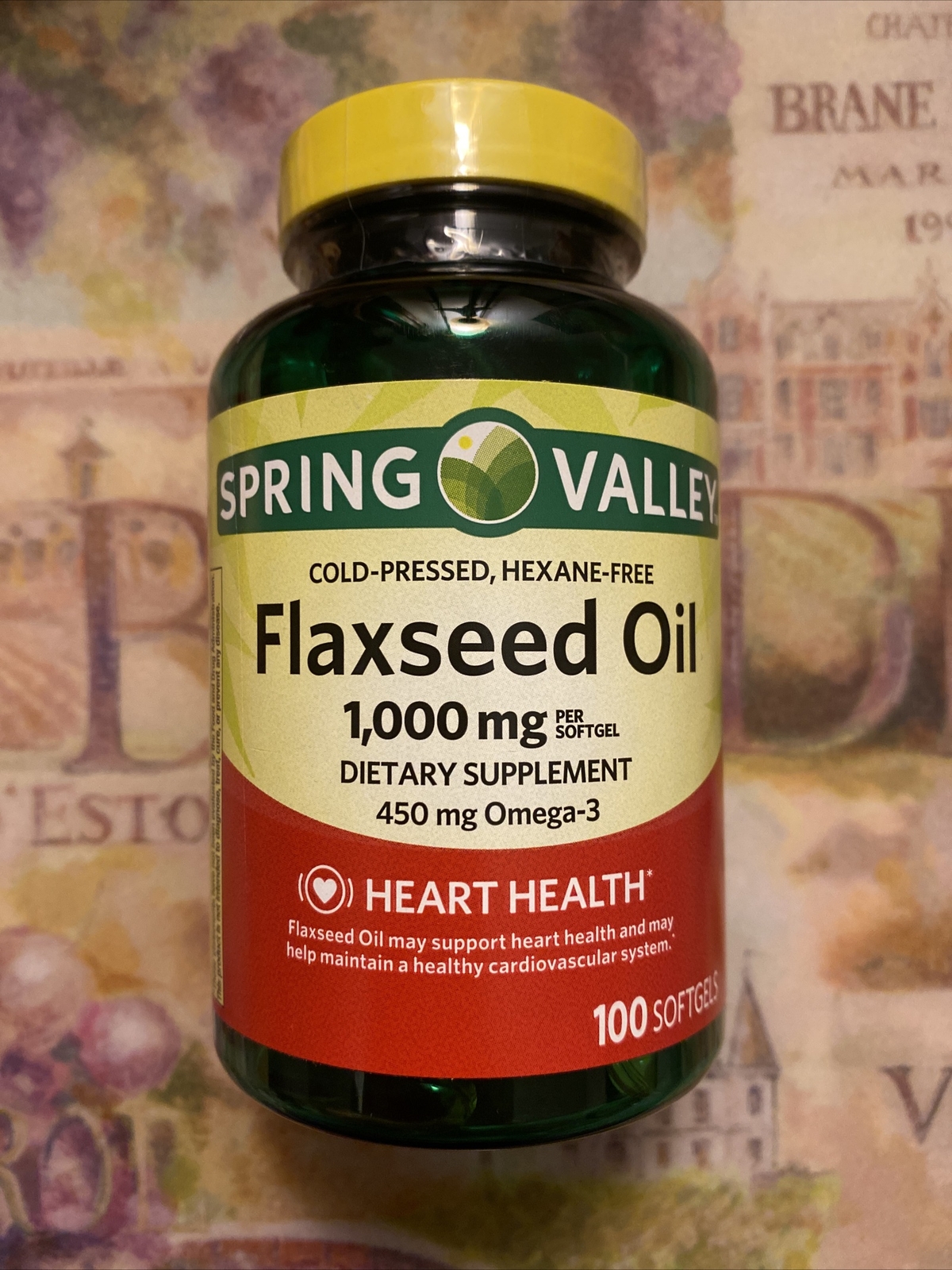 SPRING VALLEY FLAXSEED OIL VEG SOFTGELS, 1000 MG, 100 ct. ~ Expires 12/2025.