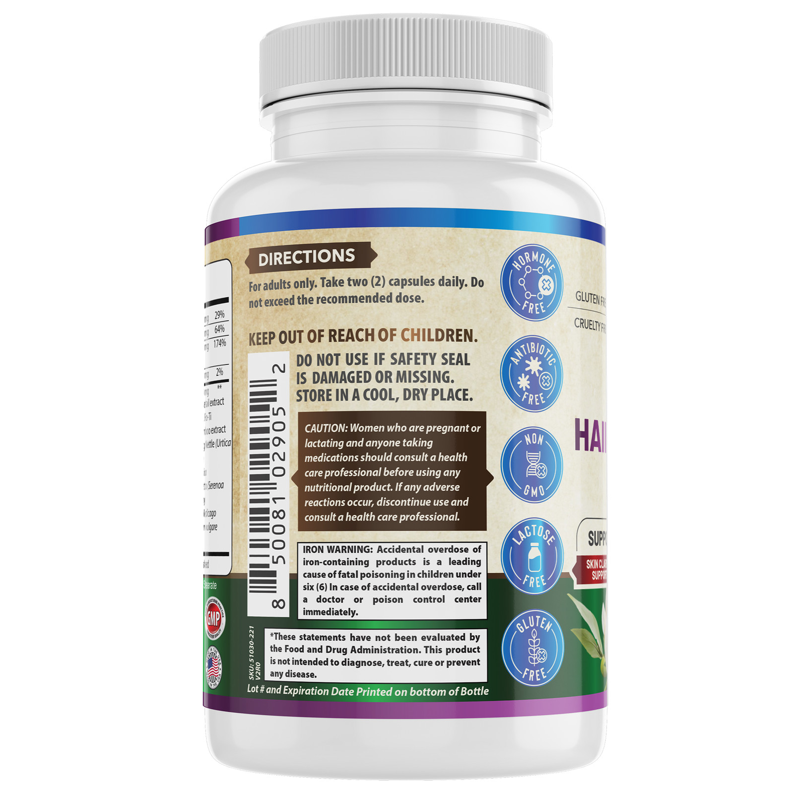 Hair Skin & Nails Formula, Supplement. USA Made.
