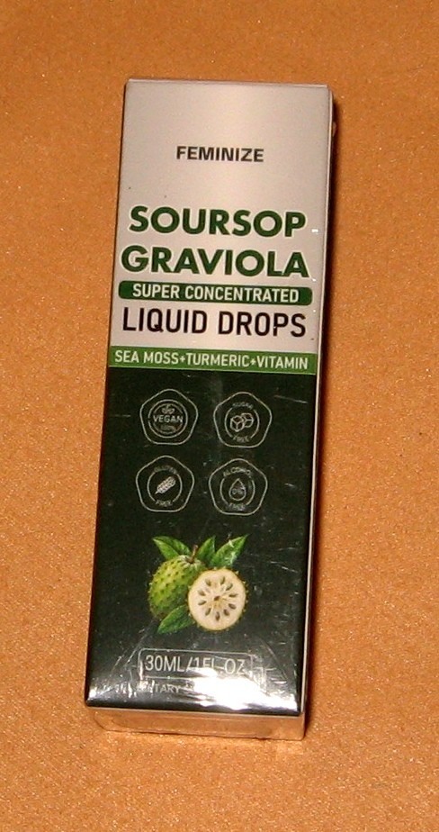 Pure Soursop Graviola Extract Liquid Drops Support Regeneration, 1,500 mg / 1oz