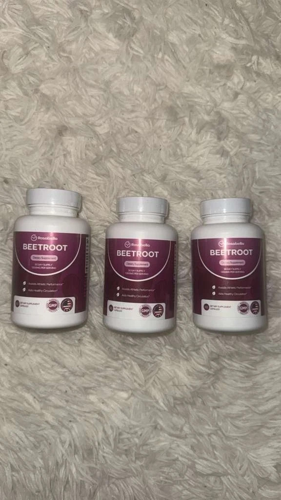 Rosabella Beetroot Dietary Supplement 60 Capsules 1300mg Per Serving 3 Pack