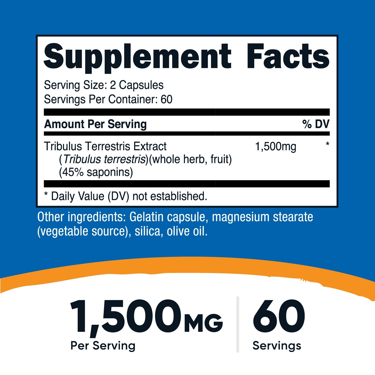 Nutricost Tribulus Terrestris Extract 1500mg, 120 Capsules, 60 Servings, Non-GMO