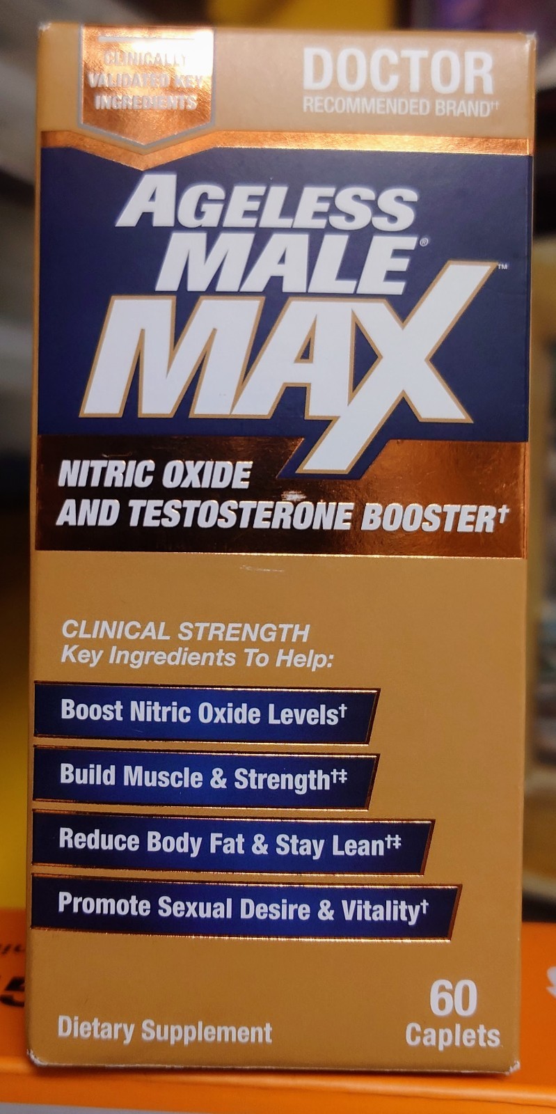 New Vitality Ageless Male Max T Booster 60 Caplets Exp 01/2028