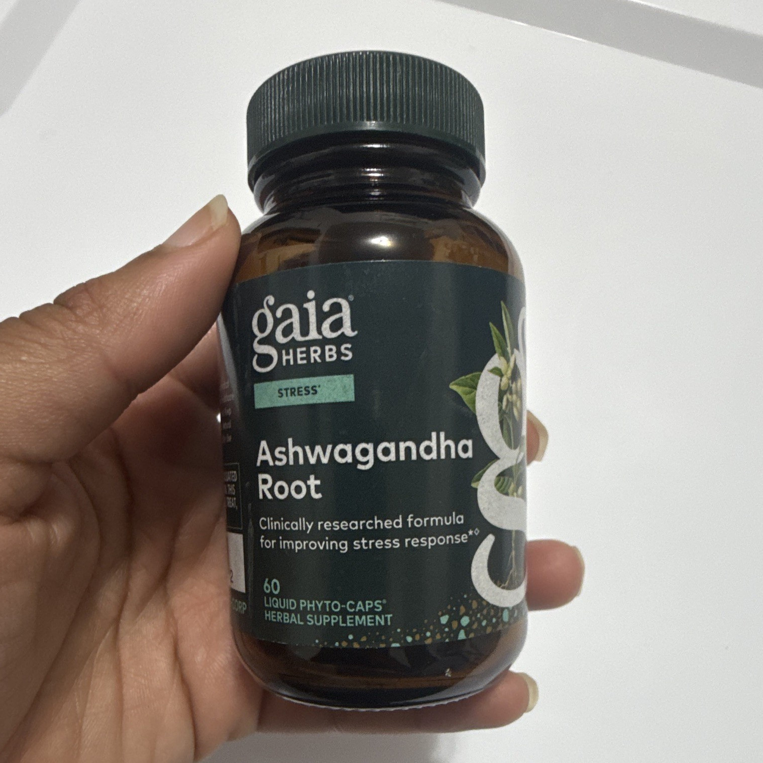 Gaia Herbs Ashwagandha Root Stress Support 60 Liquid Phyto-Caps New Sealed