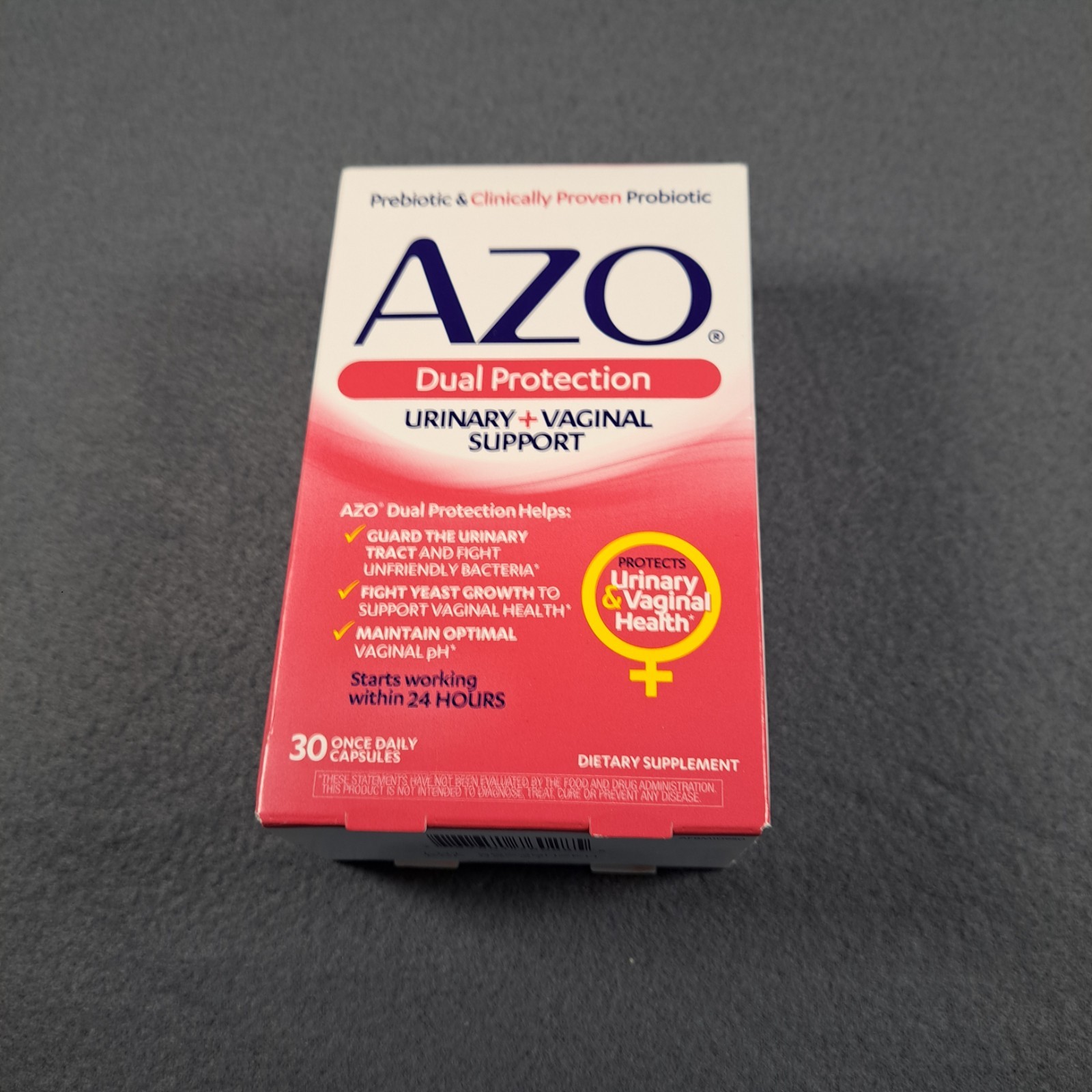 AZO Dual Protection Urinary + Vaginal Support – 30 Count Exp 8/2027