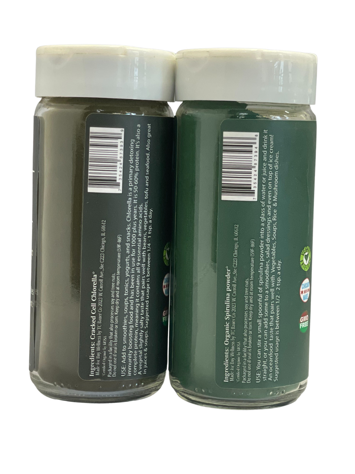 Superfood 2 Pck Organic CHLORELLA + SPIRULINA Vegan protein Eye care Antioxidant