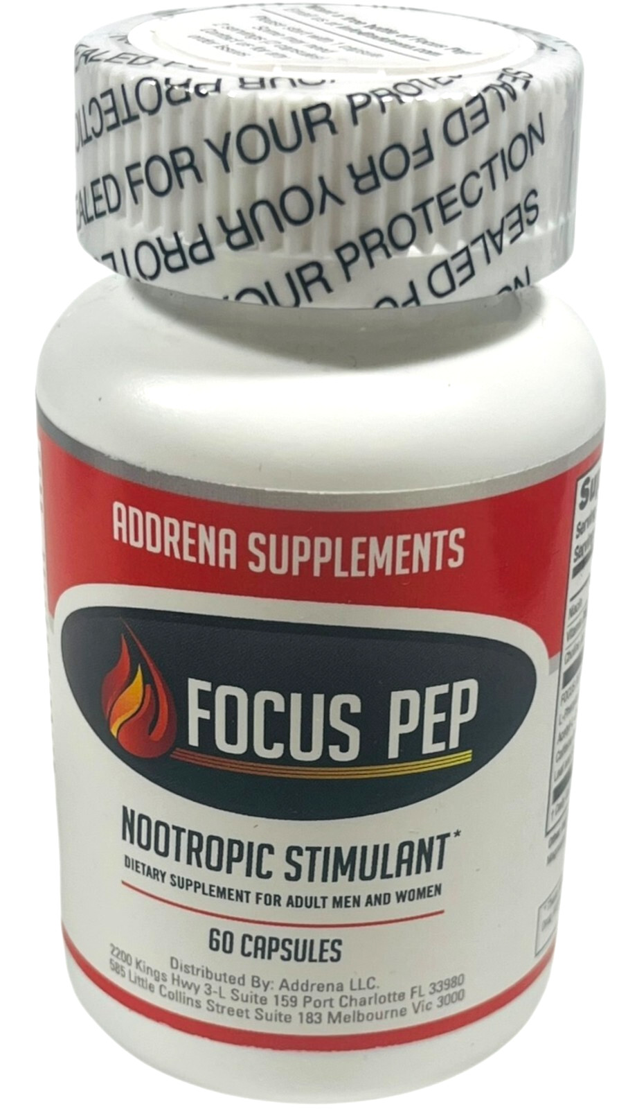 Addrena Focus Pep – Nootropic Stimulant – Focus Energy – 60 Capsules – LOT of 2