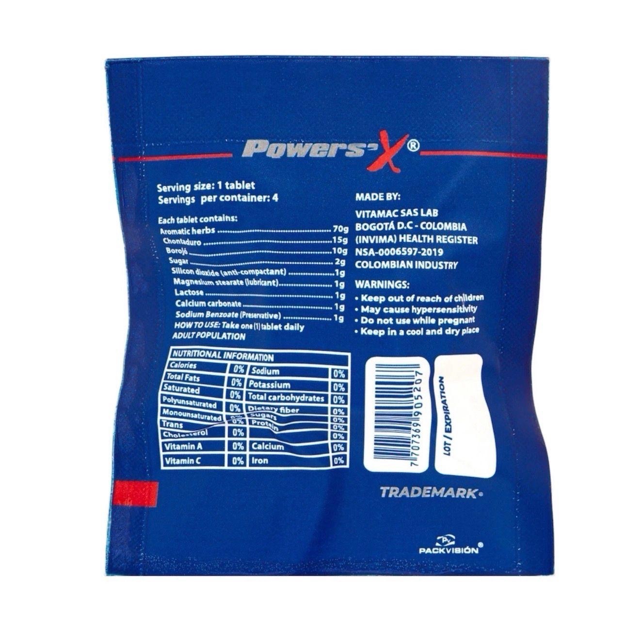 Powers’x Men’s Vitality Support Natural Supplement 20 Pack (80 Tabs)