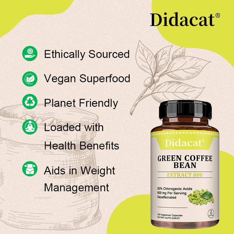 Green Coffee Bean Extract Weight Loss Energy Boost Herbal Supplement 120 Capsule