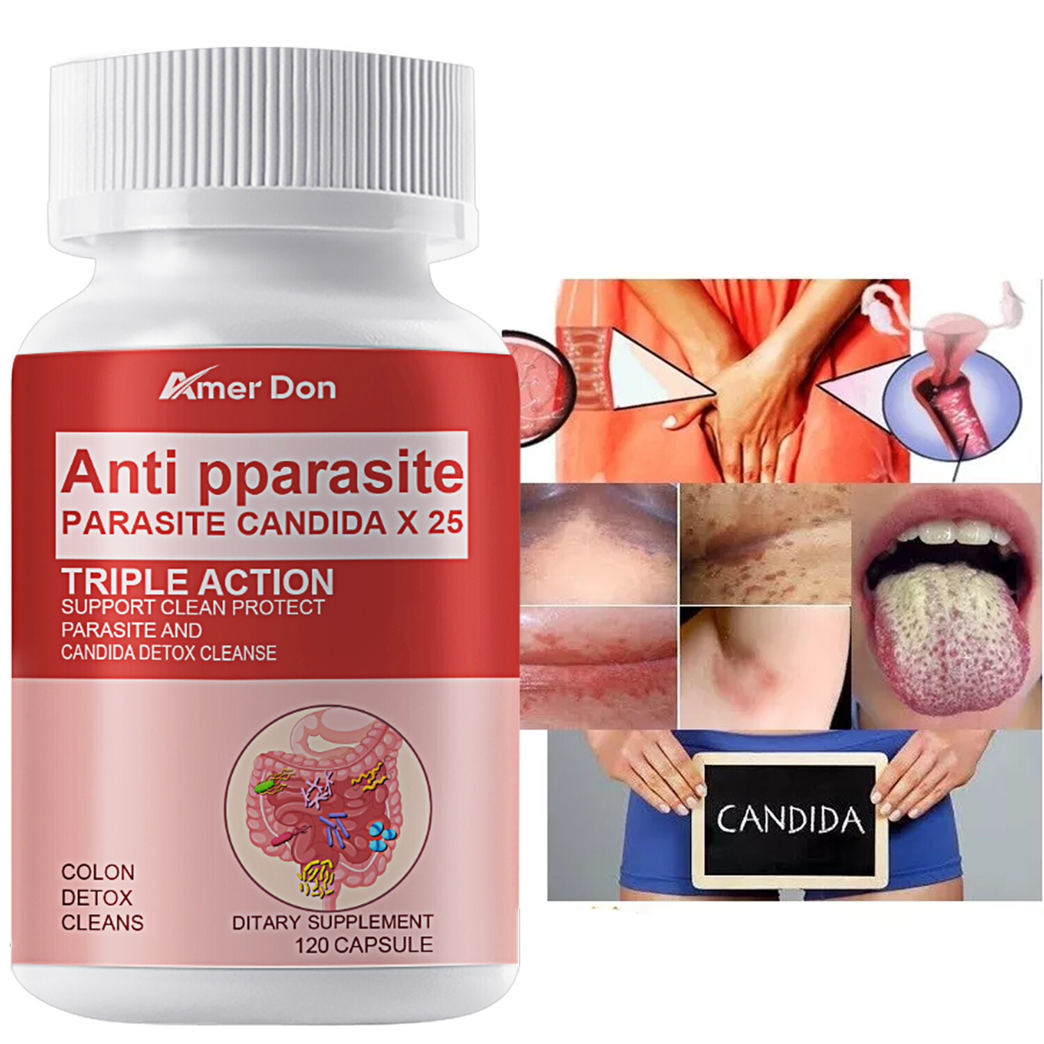Candida Cleanse: Yeast Infection Support and Detox with Herbs,Enzymes Capsules