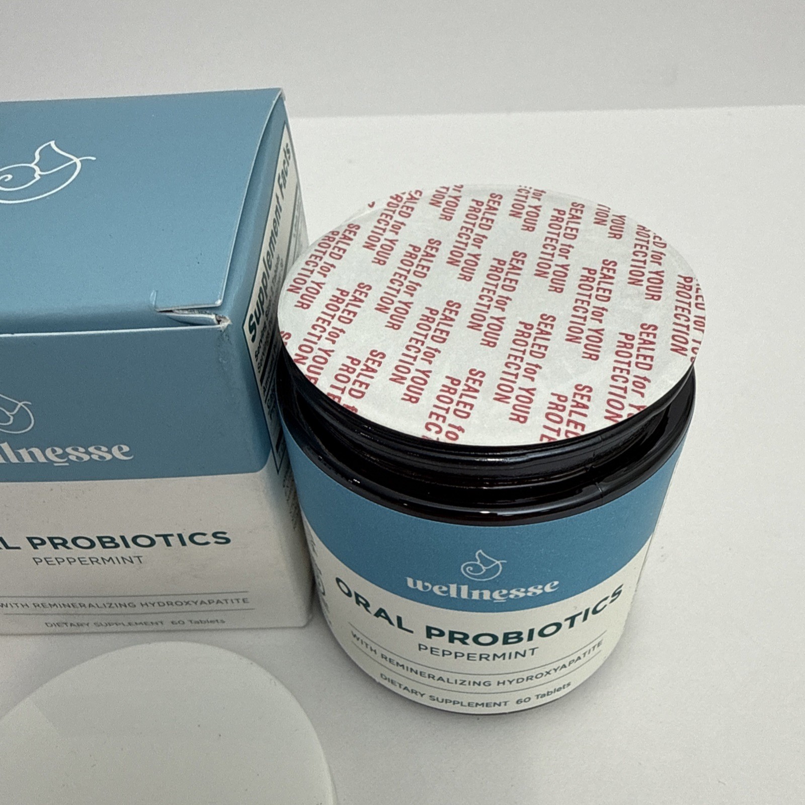 Wellnesse Oral Probiotic Mints With Hydoxyapatite Peppermint Flavored 60 Tablets