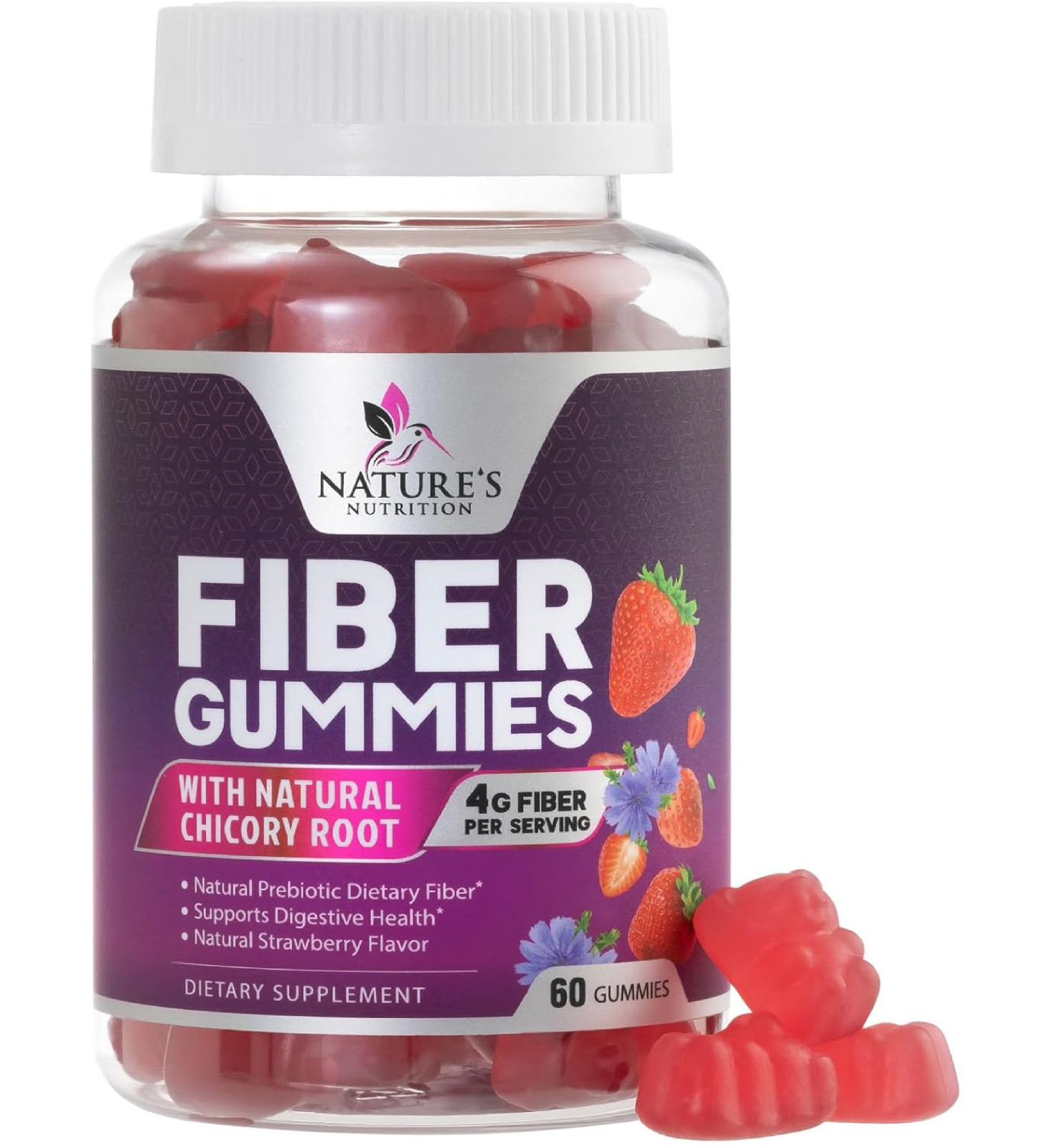 Fiber Gummies 4g – Sugar Free Fiber Gummy Supplement for Adults, Daily Prebiotic
