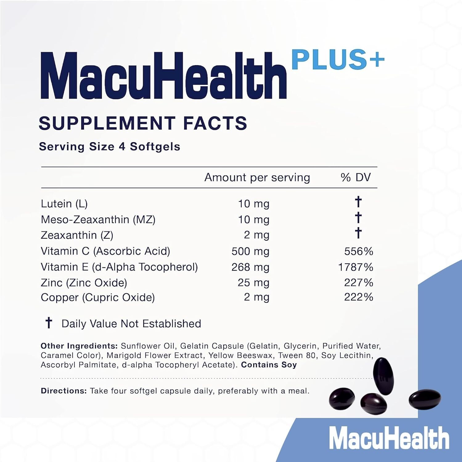 MacuHealth Plus+ DIRECT Eye Vitamin Macular Degeneration Health Supplement AMD