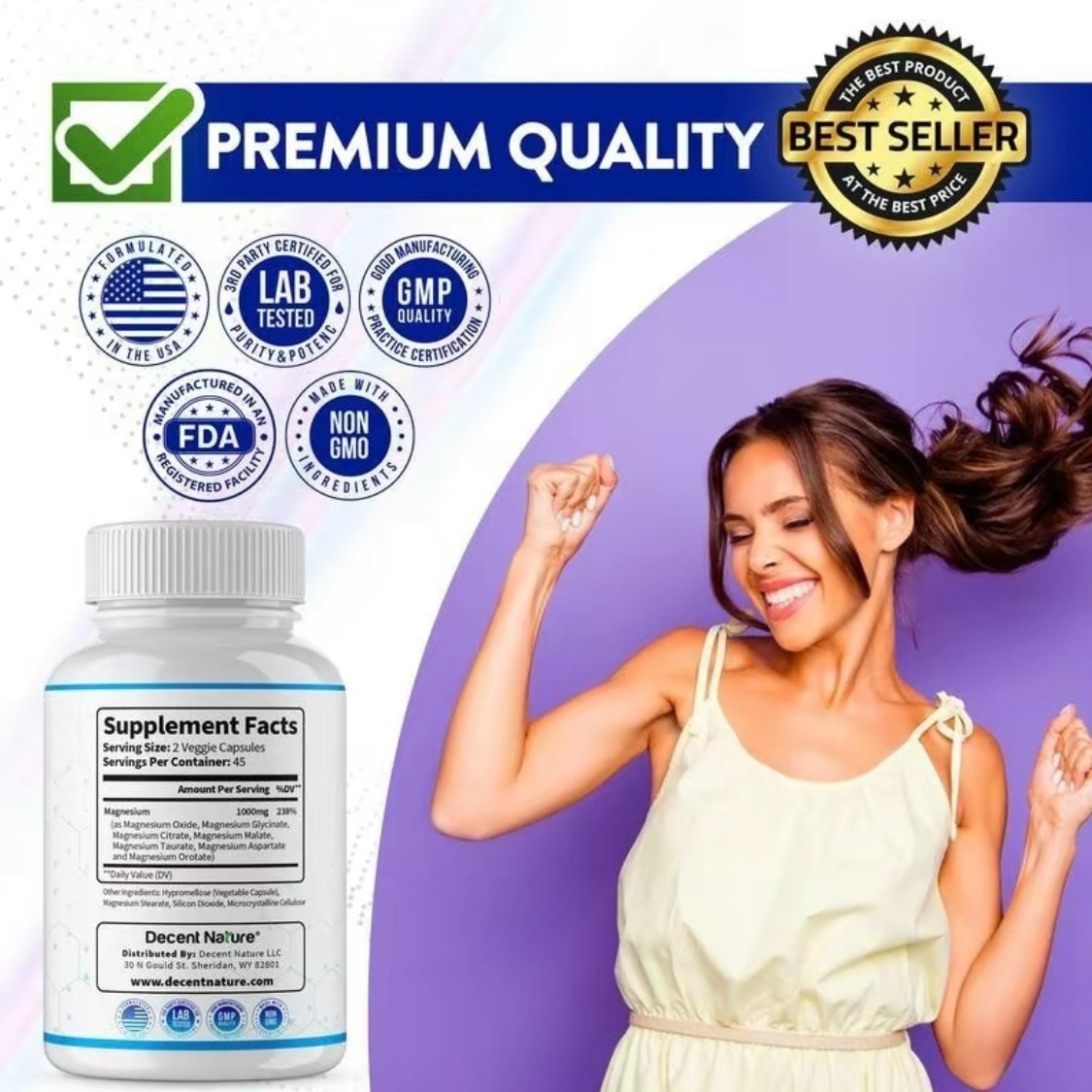 Magnesium Complex 7 Elemental Magnesium Supplement 1000mg – Magnesium Glycinate
